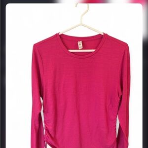 Kyodan Women's Long-Sleeve Scoop Neck Top - Fuchsia Pink